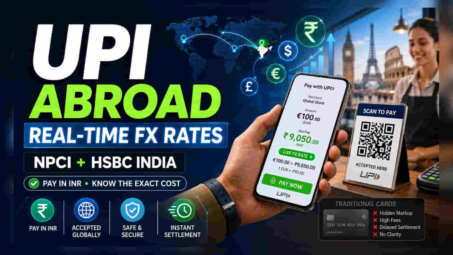 NPCI અને HSBC India ની નવી સુવિધા: હવે વિદેશમાં UPI પેમેન્ટ પર તરત જાણો ભારતીય રૂપિયામાં કેટલો ખર્ચ થશે