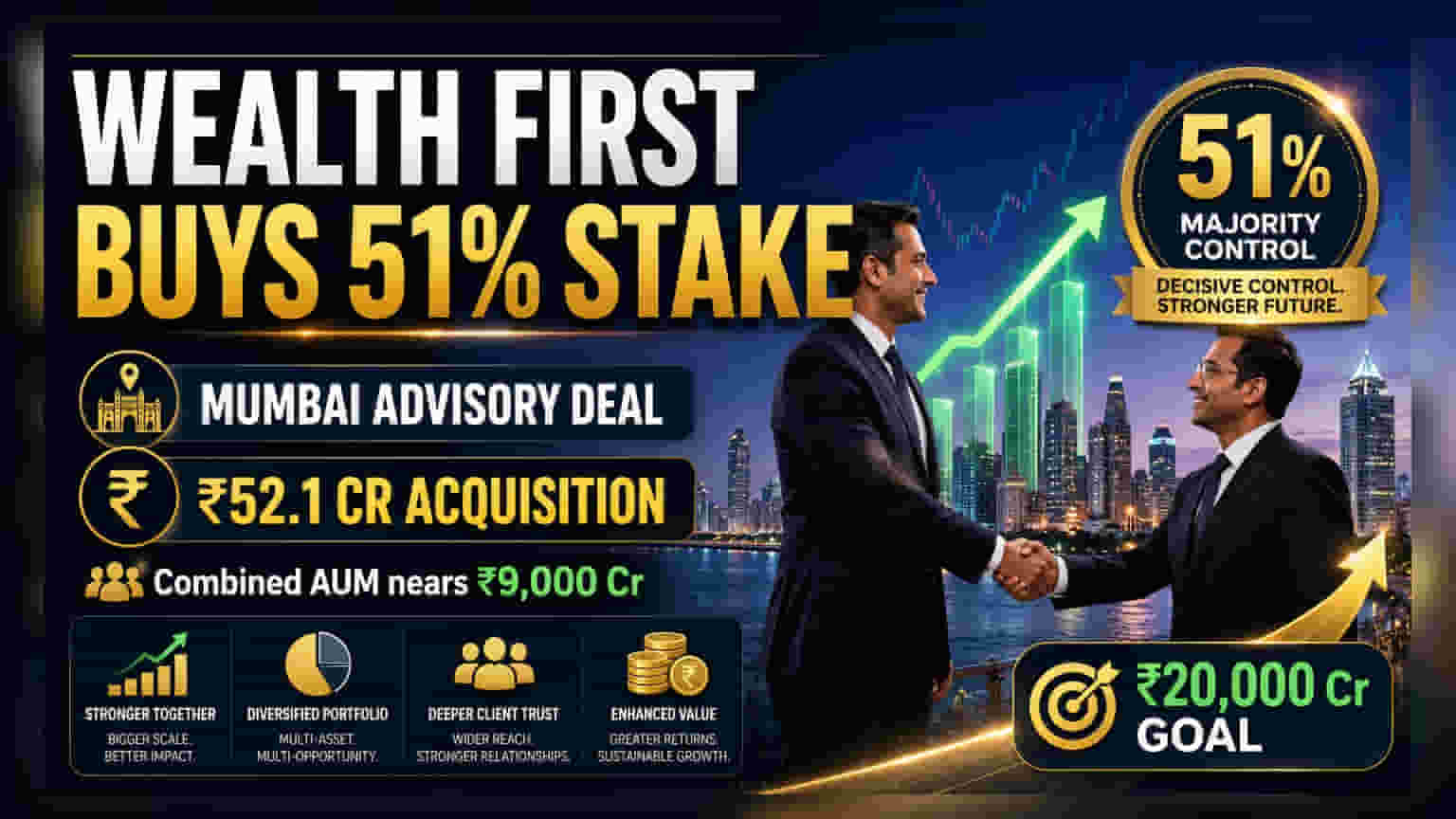 Wealth First: కీలక నిర్ణయం! WFAPL లో 51% వాటా కొనుగోలు.. ₹20,000 కోట్ల లక్ష్యం