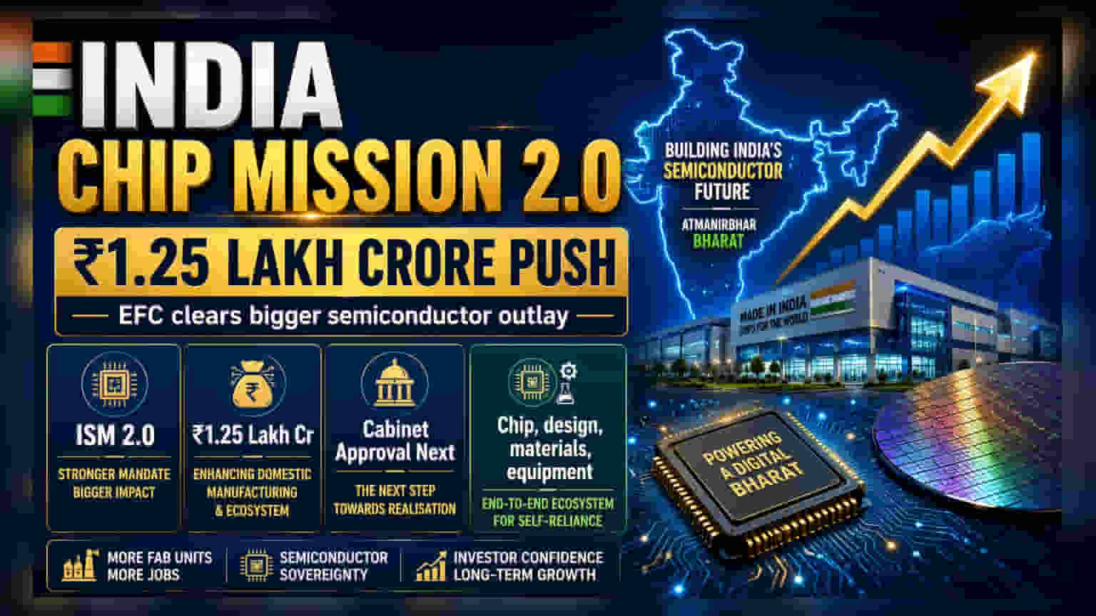 सेमीकंडक्टर मिशन 2.0 को मिली ₹1.25 लाख करोड़ की मंजूरी, चिप निर्माण में भारत की बड़ी छलांग