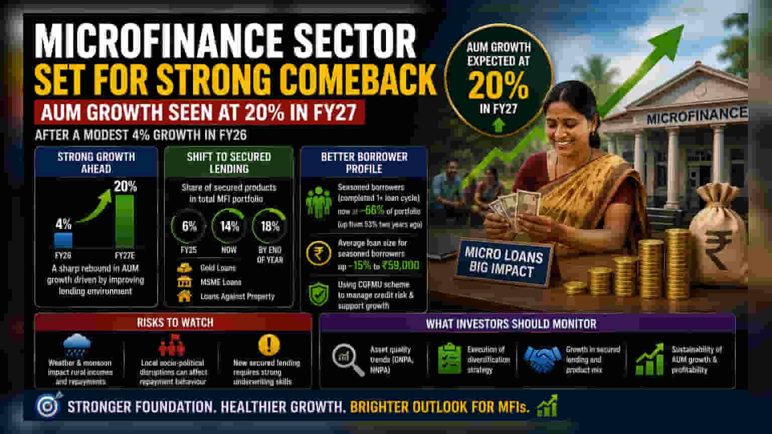 माइक्रोफाइनेंस सेक्टर का बड़ा लक्ष्य: FY27 में 20% लोन ग्रोथ की उम्मीद