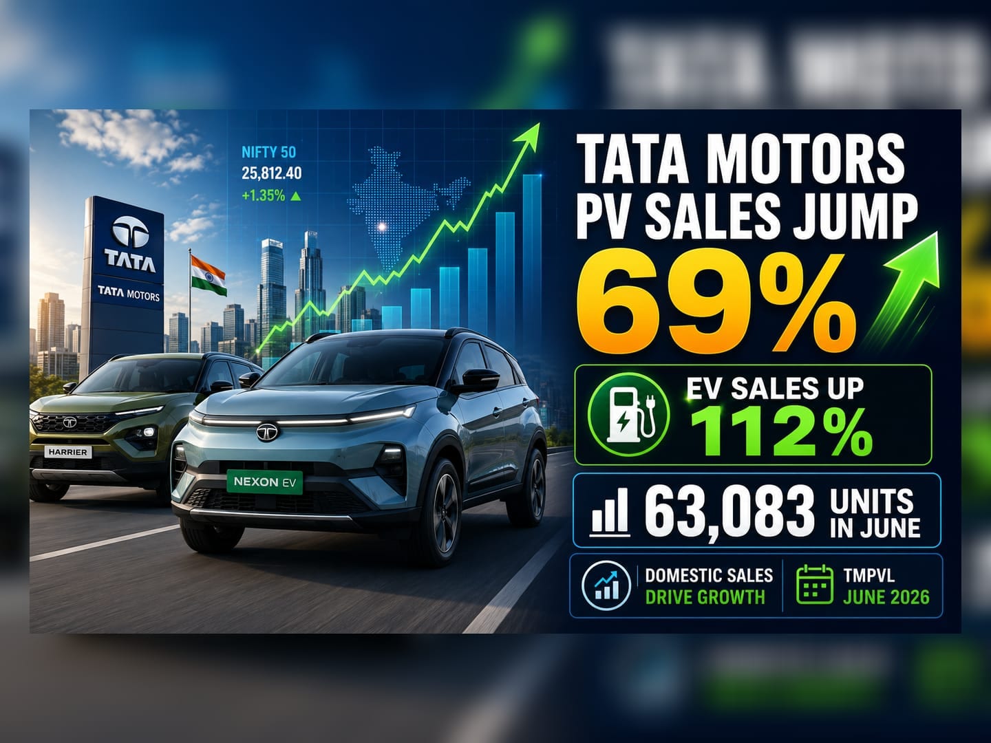 Tata Motors June Sales Surge 69% As EV Demand Doubles