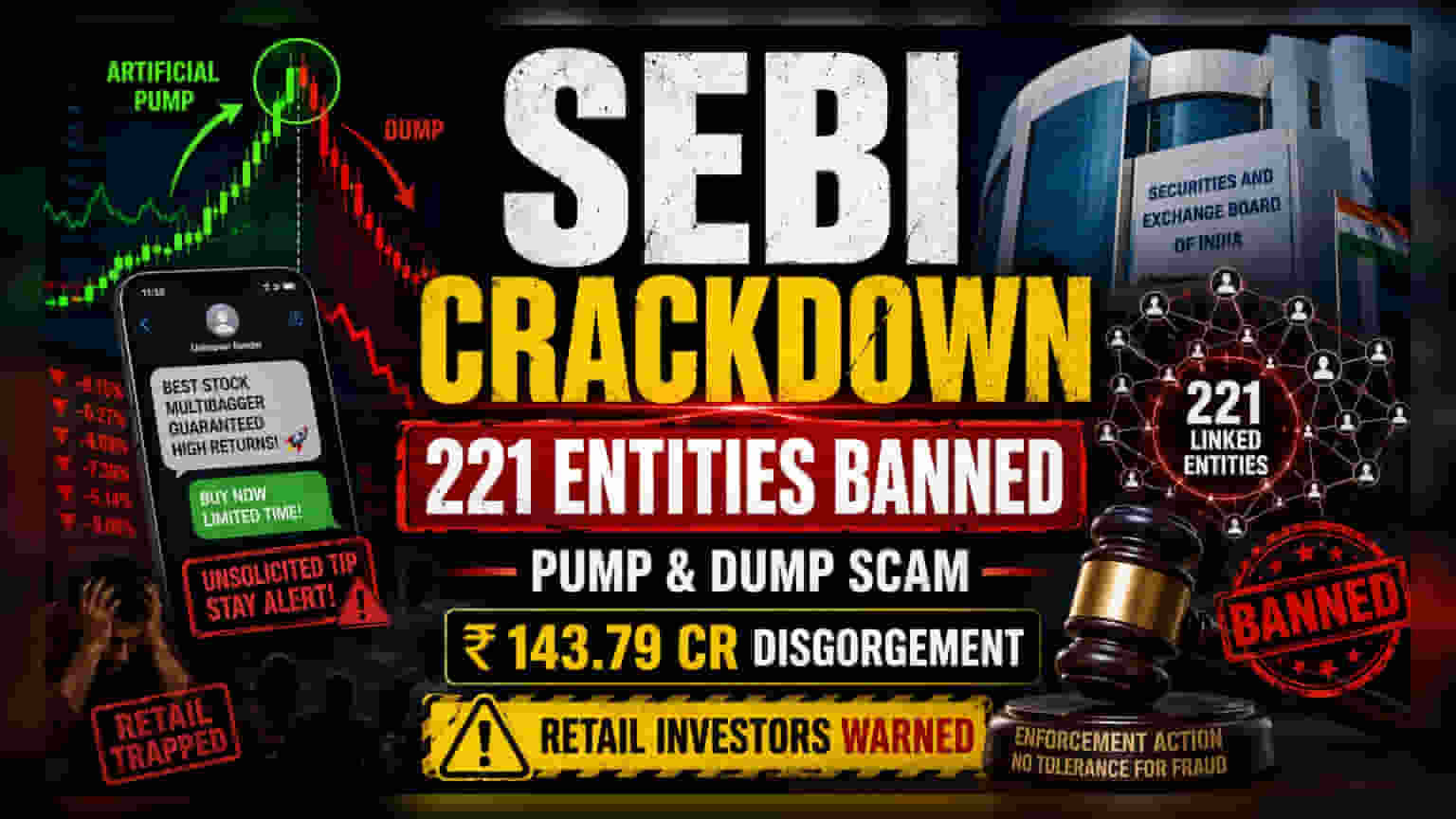 SEBI Bans 221 Entities in Rs 143 Crore Pump-and-Dump Case