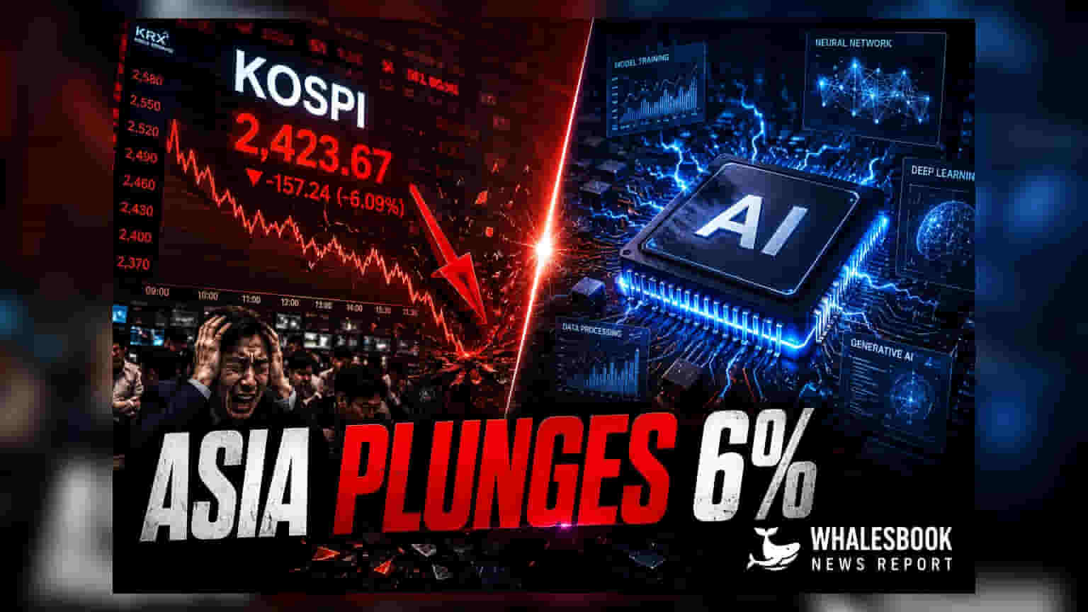 Asian Markets Slump: AI બબલના ડરથી વૈશ્વિક બજારોમાં વેચવાલી, KOSPI 6% ગગડ્યો