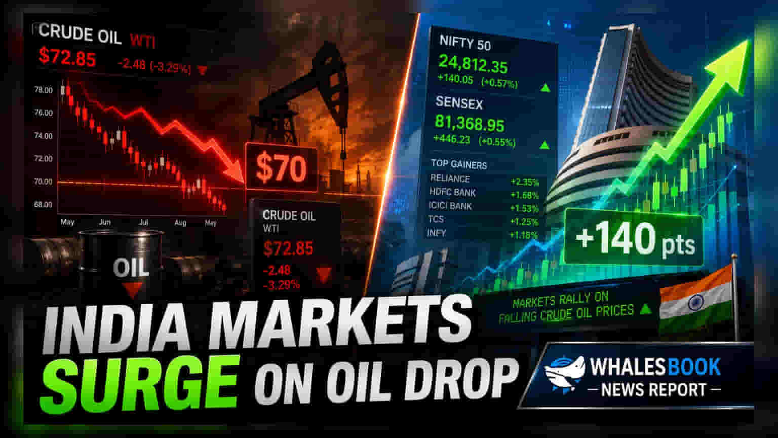 Indian Markets Set for Positive Start as Crude Prices Dip