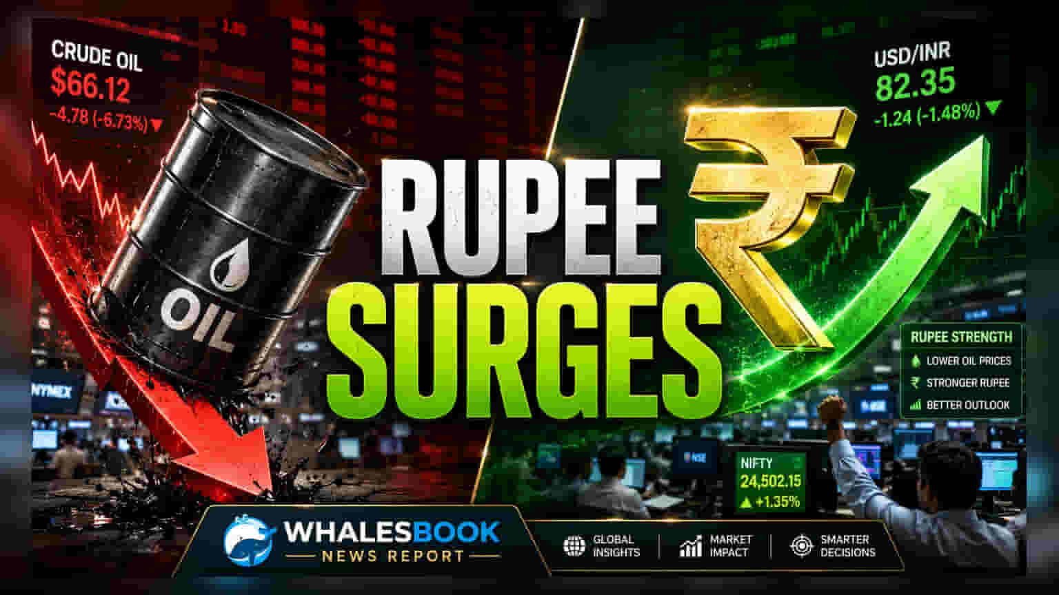 Rupee Gains 32 Paise Against Dollar as Crude Oil Prices Slip