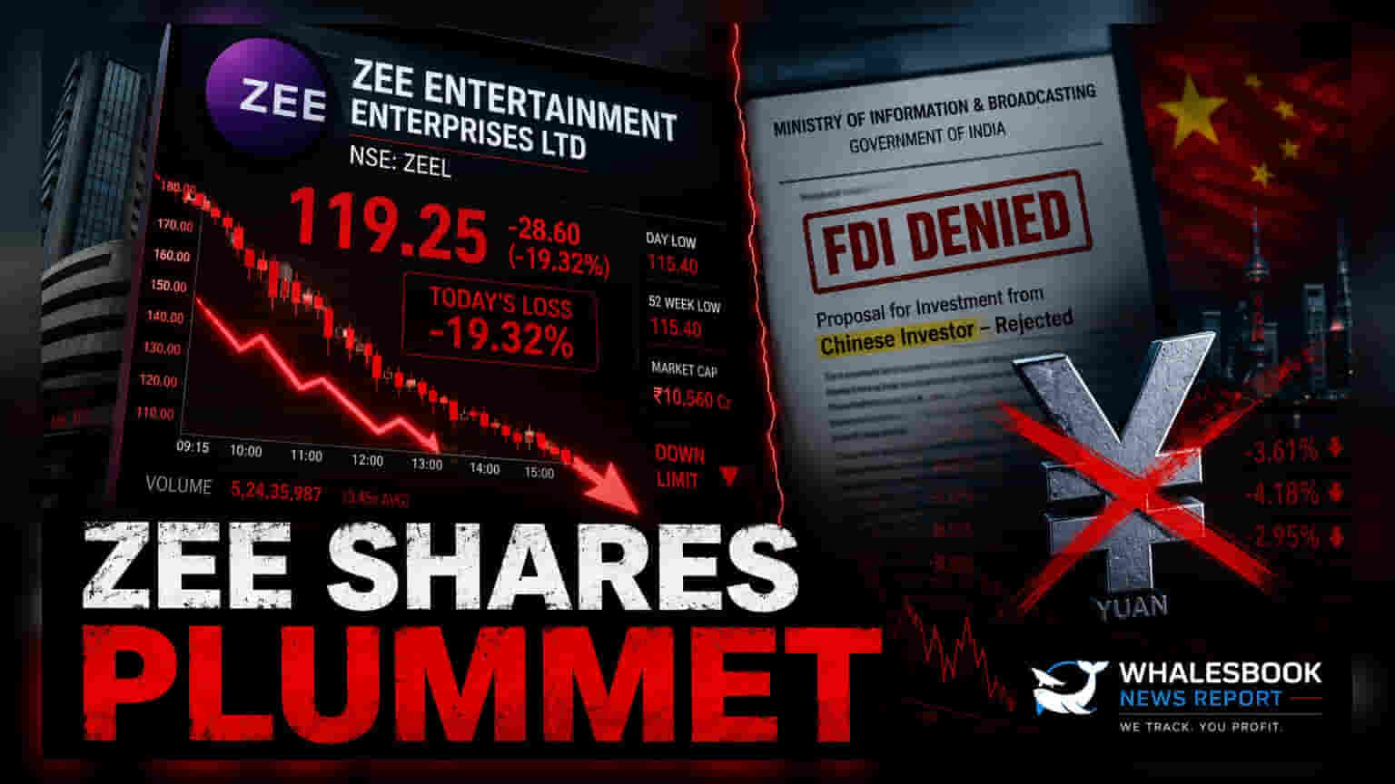 Zee Entertainment Share Price: வதந்திகளுக்கு முற்றுப்புள்ளி! ₹418 கோடி முதலீடு மறுப்பு; Share சரிவு