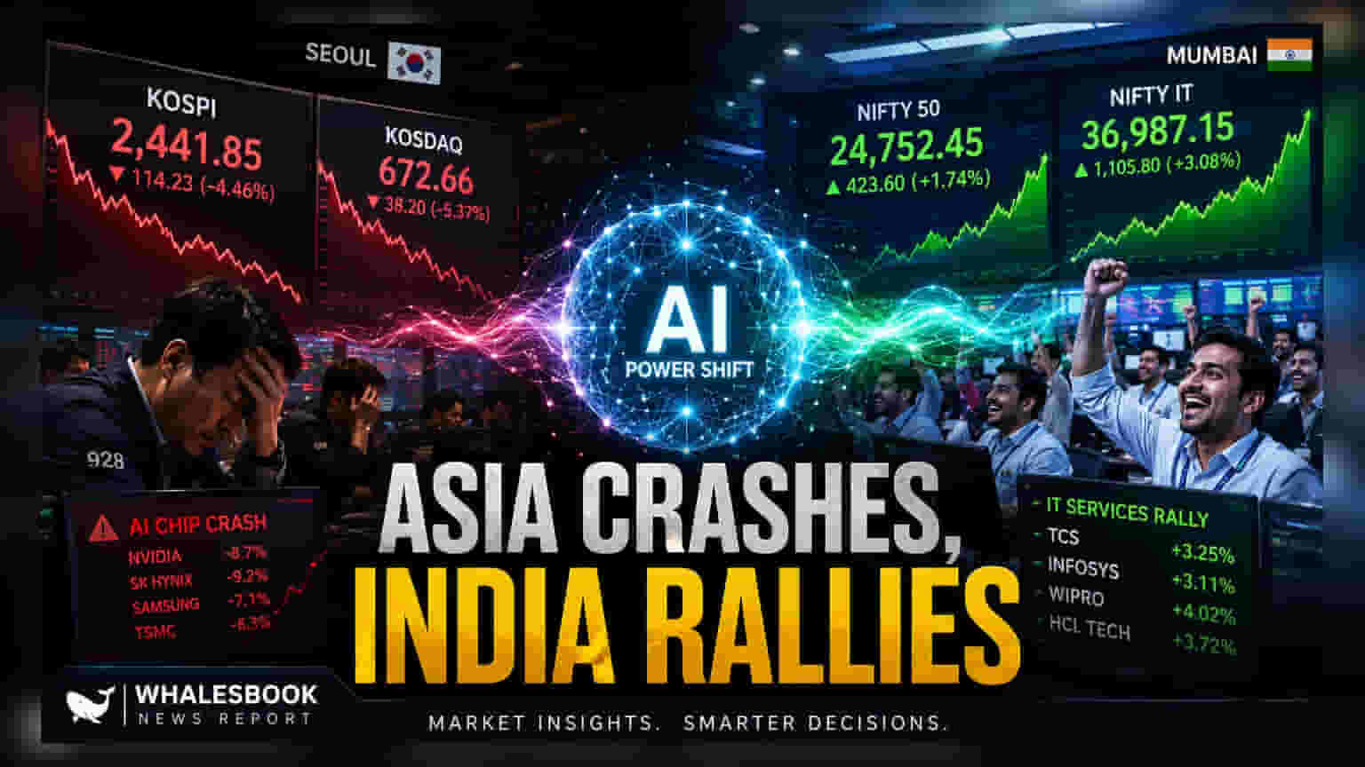 Indian IT Stocks Rally as Global AI Hardware Shares Fall on Overcapacity Fears