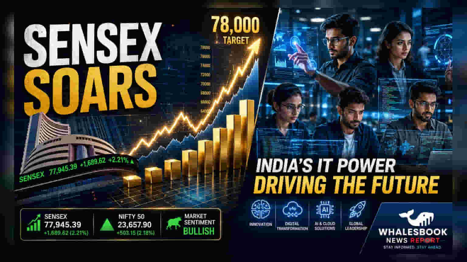Sensex Closes At 77,502 Led By IT Gains; Nifty Up 0.7%