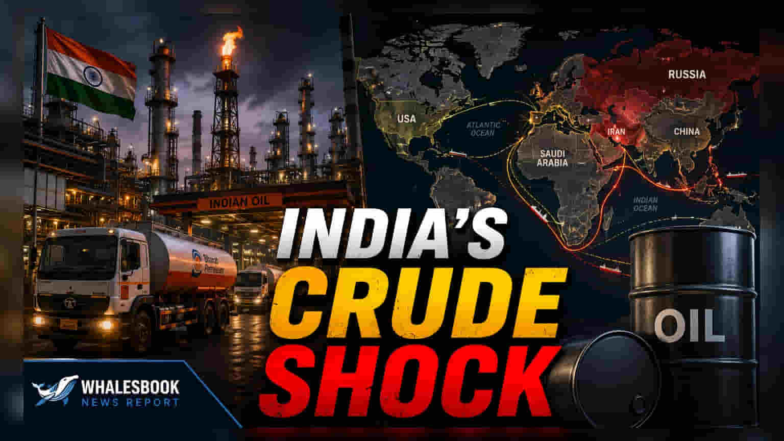 India Crude Oil Stocks Hit 104 Million Barrels, Near 1-Year High