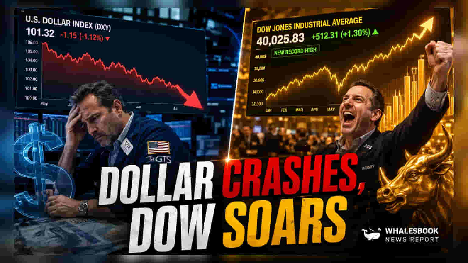US Dollar Drops After Weak Jobs Data; Dow Jones Hits Record High