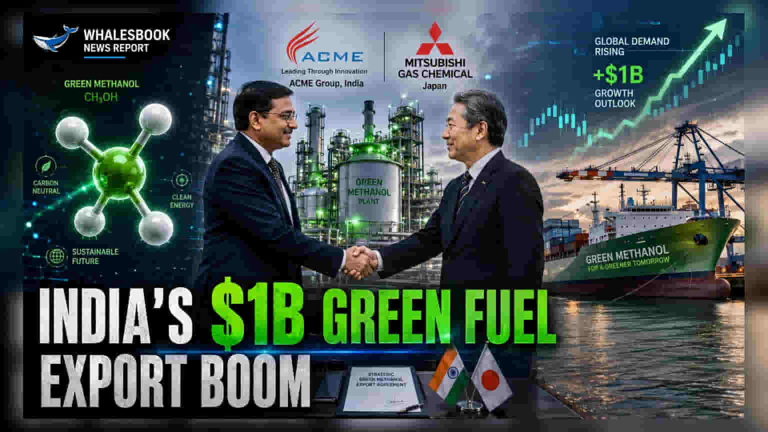 ACME குரூப்: ஜப்பானின் மிட்சுபிஷி கெமிக்கலுடன் ₹8,300 கோடிக்கு ஒப்பந்தம் - பசுமை மெத்தனால் ஏற்றுமதியில் புதிய மைல்கல்!