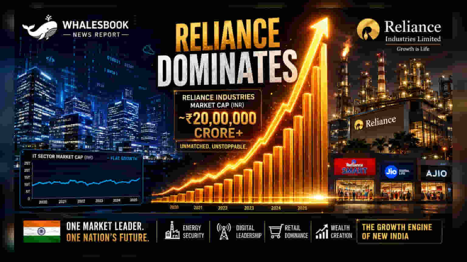 Reliance Industries: ₹18 லட்சம் கோடி மார்க்கெட் கேப்! இந்தியாவின் டாப் 5 IT நிறுவனங்களை மிஞ்சிய சாதனை!