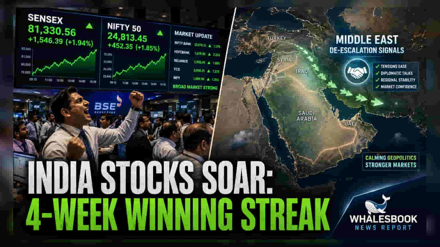 Sensex, Nifty ਲਗਾਤਾਰ 4ਵੇਂ ਹਫਤੇ ਤੇਜ਼ੀ 'ਤੇ; 0.86% ਦਾ ਵਾਧਾ