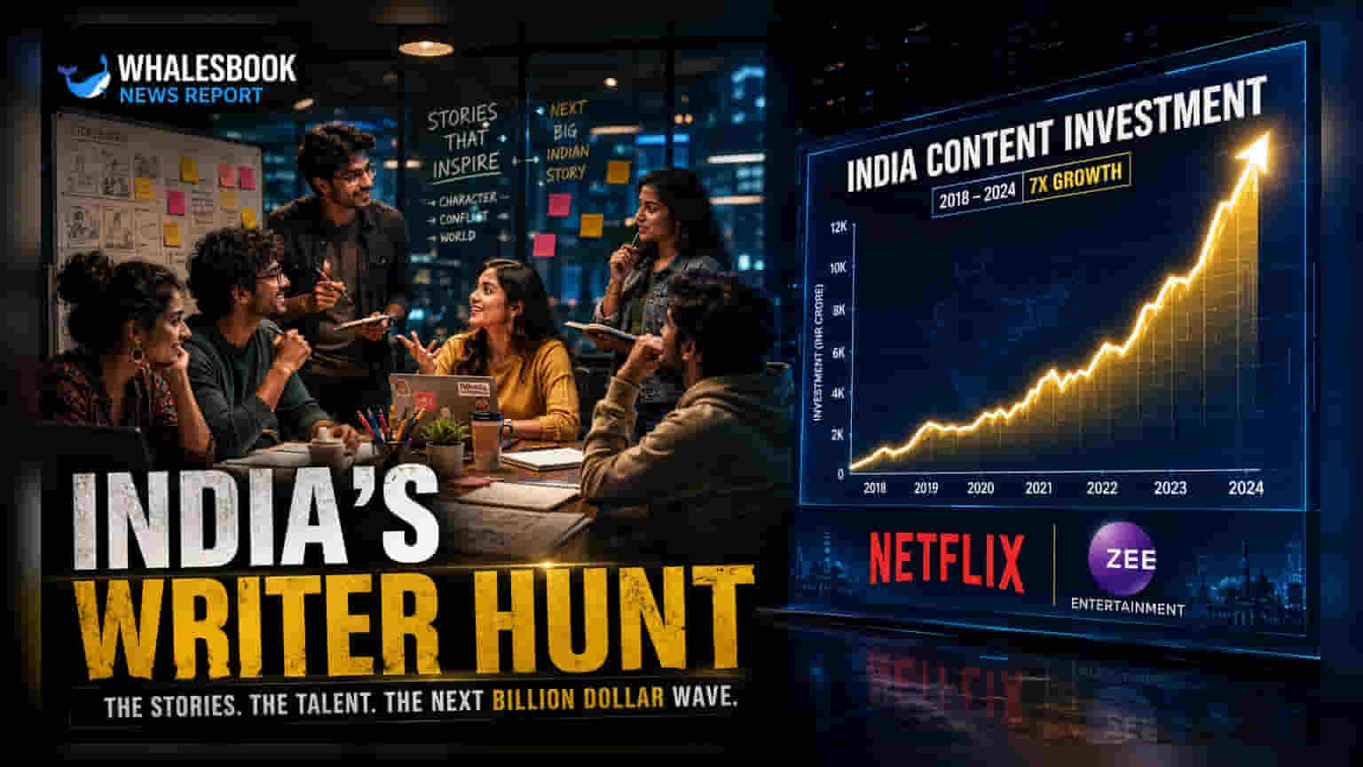 Netflix & Zee: புதிய எழுத்தாளர்களை உருவாக்கும் திட்டங்கள்! இந்திய மீடியா முதலீடு **$2.65 பில்லியன்** அதிகரிப்பு