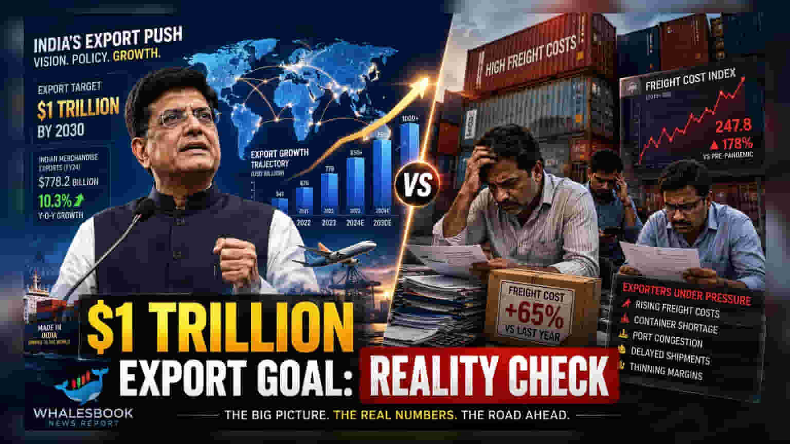 भारत का लक्ष्य $1 ट्रिलियन एक्सपोर्ट, पर एक्सपोर्टर्स को हैं ये दिक्कतें