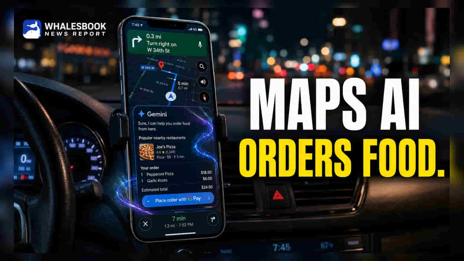 Google Maps Tests Gemini AI for In-App Food Ordering