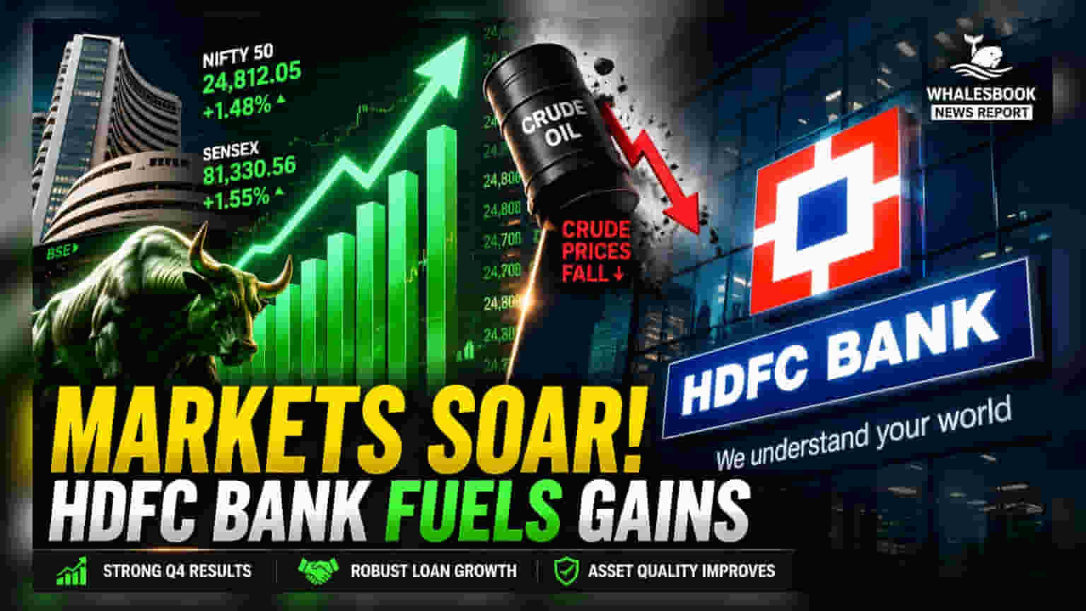 Sensex & Nifty புதிய உச்சம்: HDFC Bank ஷேர் **3.6%** ஏற்றம் - காரணம் இதுதான்!
