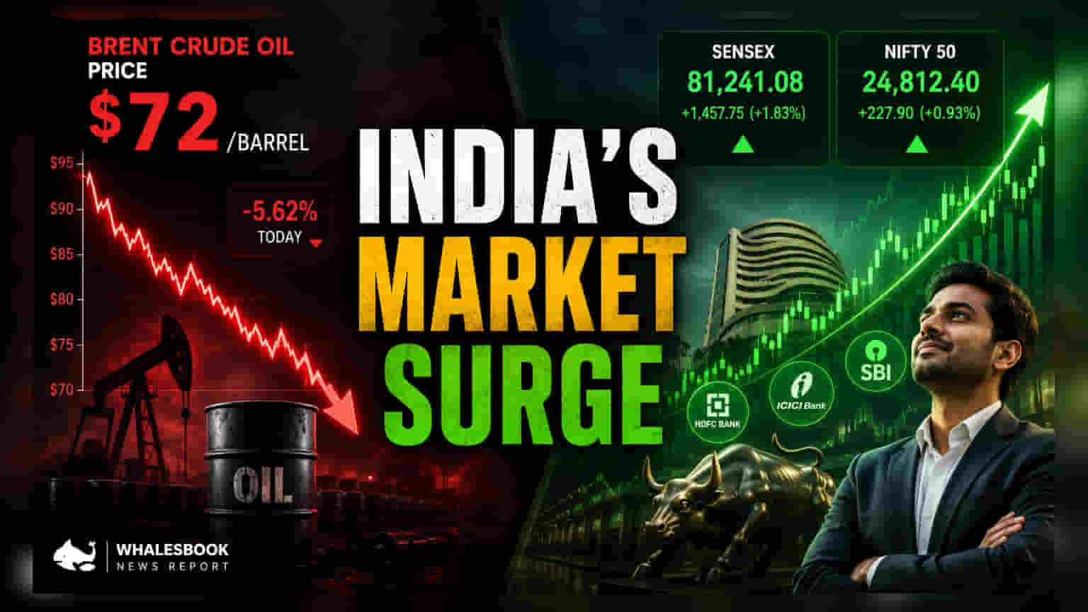 Sensex, Nifty ची झळाळी कायम! कच्च्या तेलाच्या किमती $72 च्या खाली घसरल्याने बाजारात तेजी