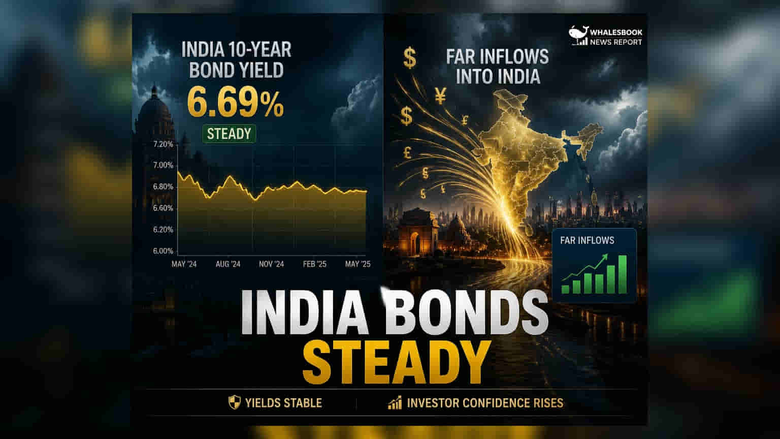 Indian 10-Year Bond Yields: ₹4 अरब फॉरेन इनफ्लो से स्थिरता, पर नजरें स्टेट ऑक्शन पर