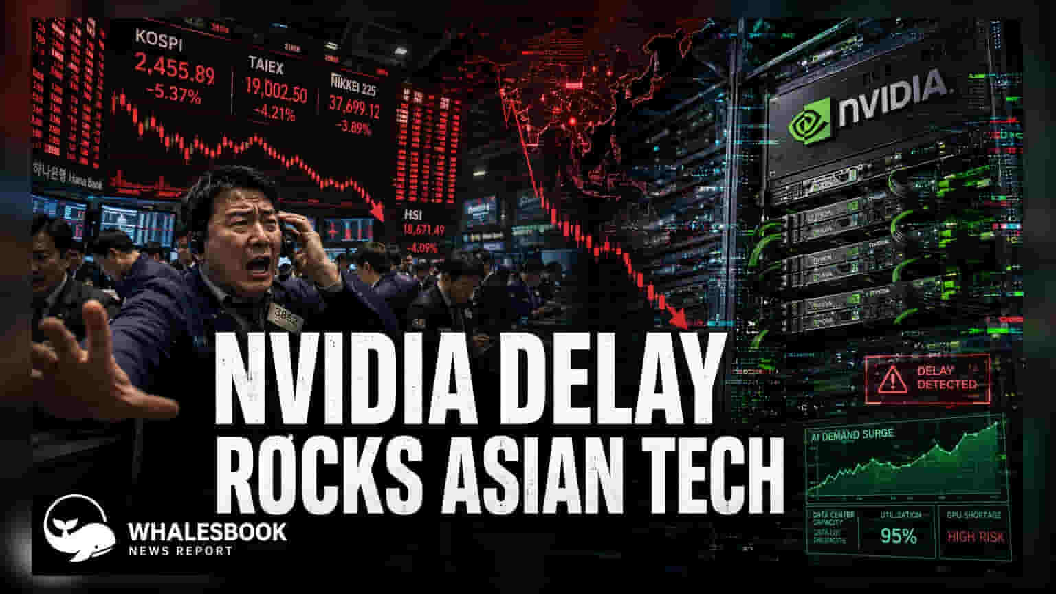 Nvidia AI Server Delay: એશિયન ટેક સ્ટોક્સમાં વેચવાલીનો માહોલ, સપ્લાયર્સના શેર તૂટ્યા