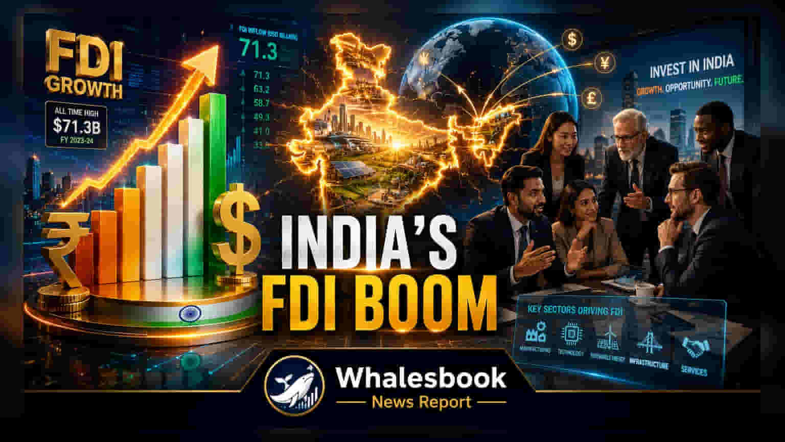 భారతదేశంలో FDI భారీ పెరుగుదల: 2025లో **44%** జంప్, ప్రపంచంలో 11వ స్థానం!