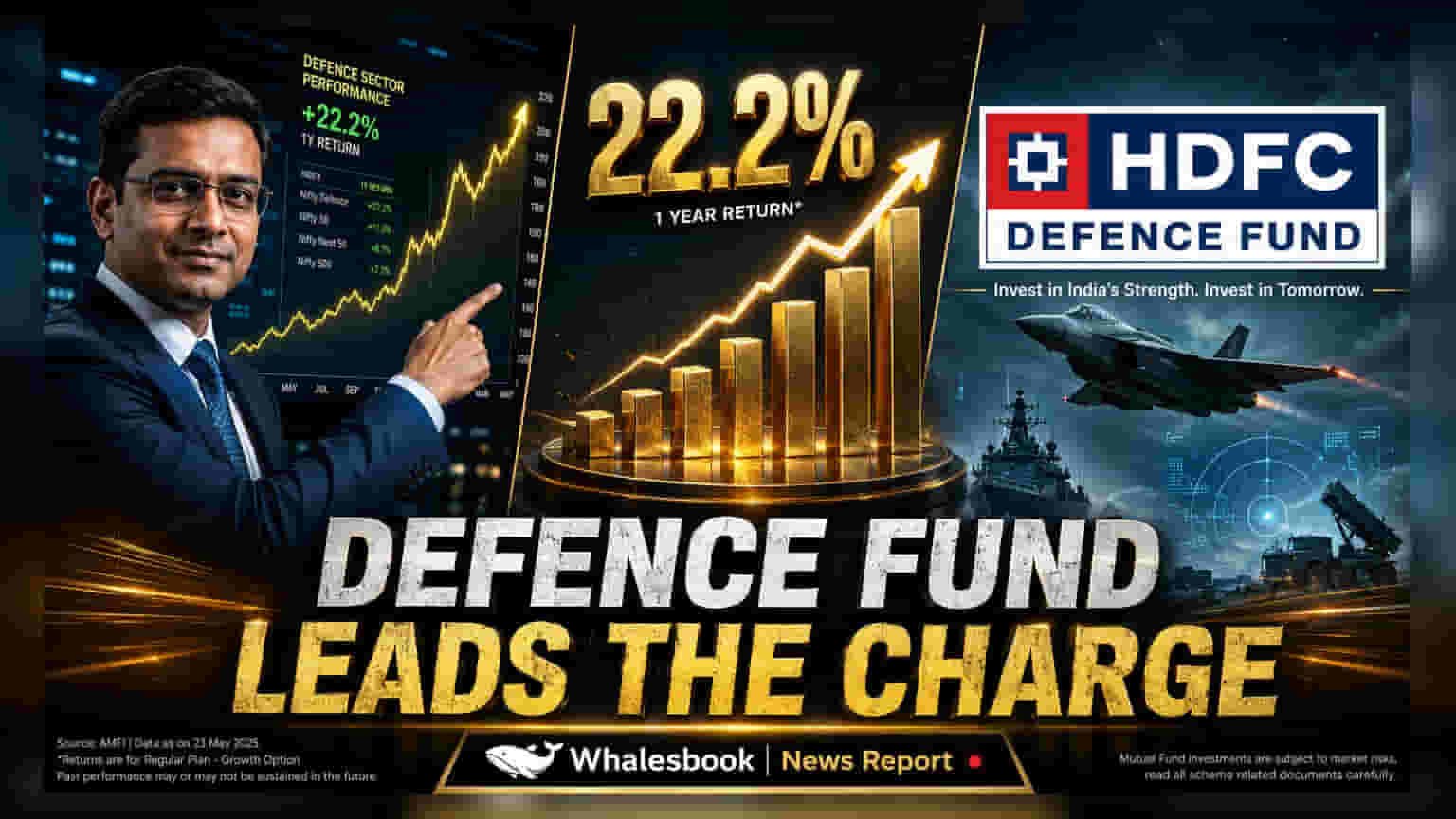 HDFC Defence Fund Leads Thematic Funds With 22.2% Gain