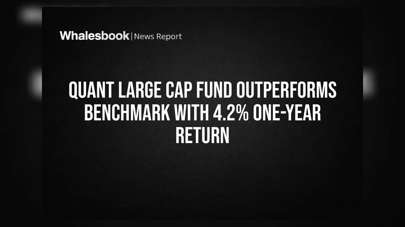 Quant Large Cap Fund Outperforms Benchmark With 4.2% One-Year Return