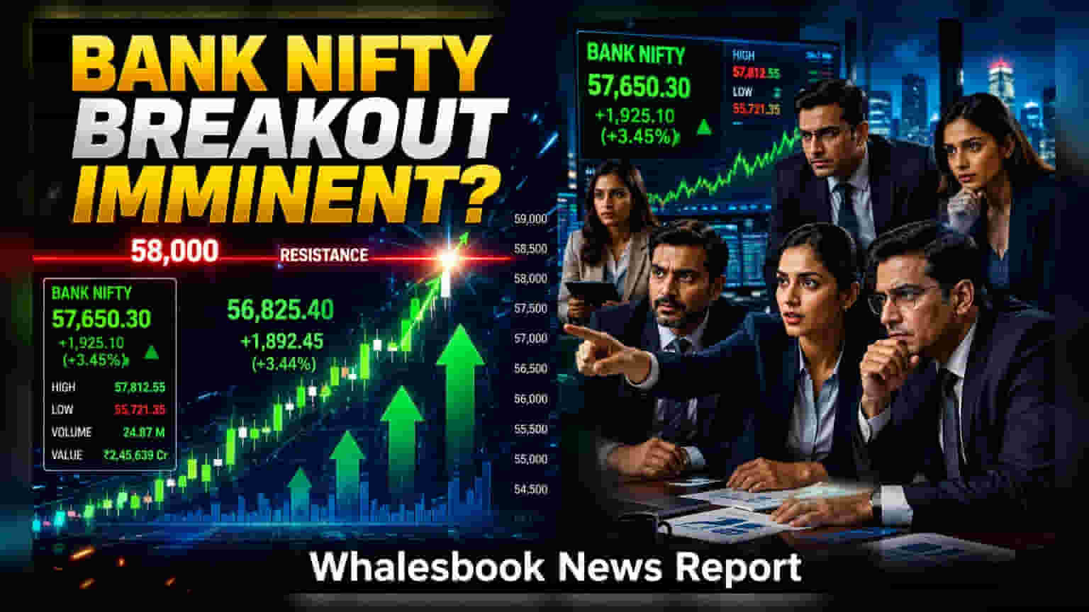 Bank Nifty Rises 1% Led by Private Lenders; Eyes 58,000 Mark