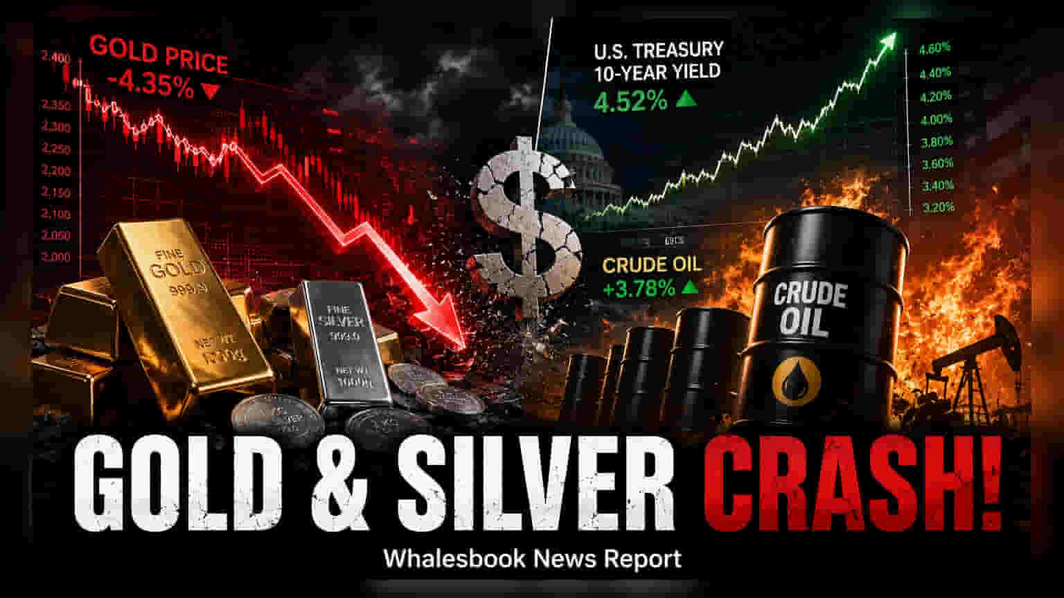 Gold-Silver Price: सोने-चांदी में गिरावट, तेल की कीमतों में उबाल और डॉलर की मजबूती बनी वजह