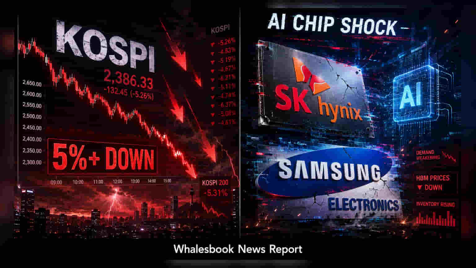 KOSPI Index: AI ચિપ તેજીના અંતની ચિંતા, માર્કેટમાં 5% નો કડાકો