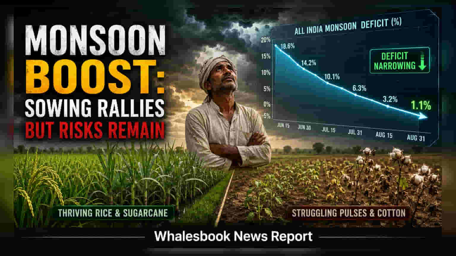 Kharif பயிர் சாகுபடி சூடுபிடித்தது! பருவமழை பற்றாக்குறை **18%** குறைவு