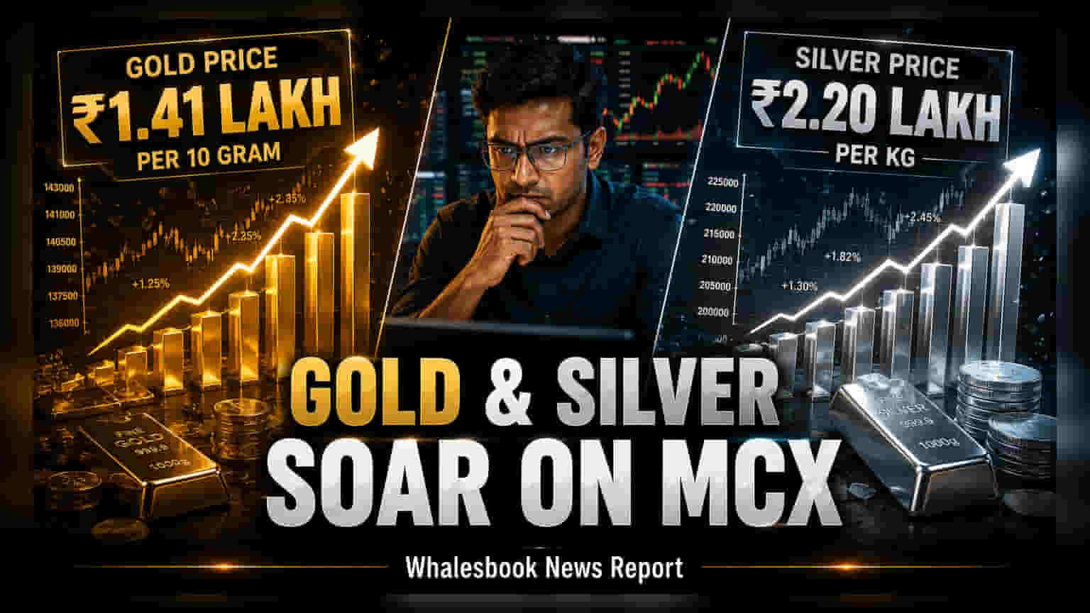 MCX પર સોના-ચાંદીમાં તેજી: સોનું ₹1.41 લાખ અને ચાંદી ₹2.20 લાખની નજીક