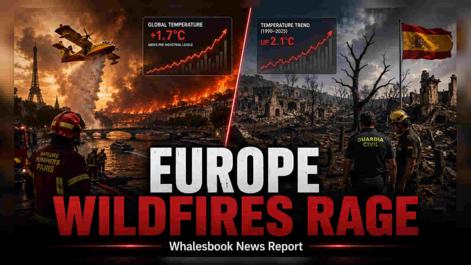 France, Spain Wildfires: आग का तांडव! पेरिस के पास निकासी, दक्षिणी स्पेन में 13 की मौत
