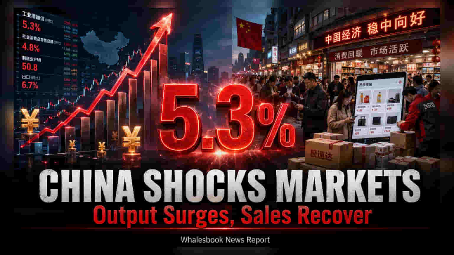 China June Industrial Output Up 5.3%, Retail Sales Rebound