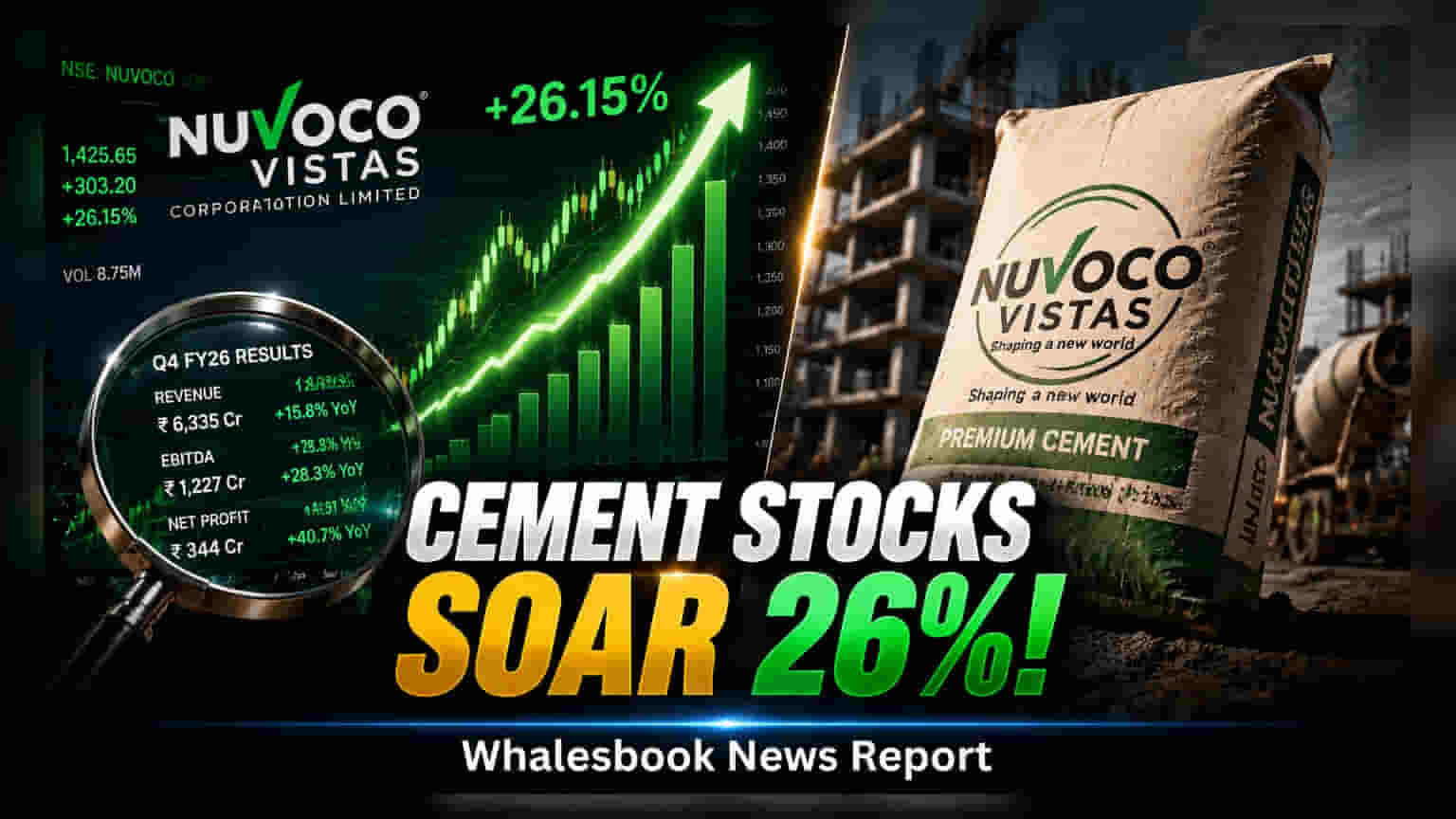 Nuvoco Vistas Share Price: दोन दिवसांत **26%** चा धुमाकूळ! Q1 निकालानंतर शेअरची मोठी झेप