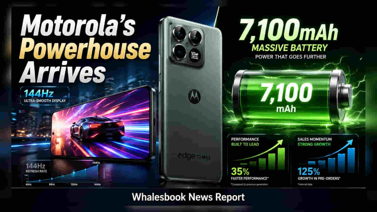 Motorola Edge 70 Max ભારતમાં લોન્ચ: ₹54,999 થી શરૂ, 7,100mAh બેટરી અને શક્તિશાળી પ્રોસેસર