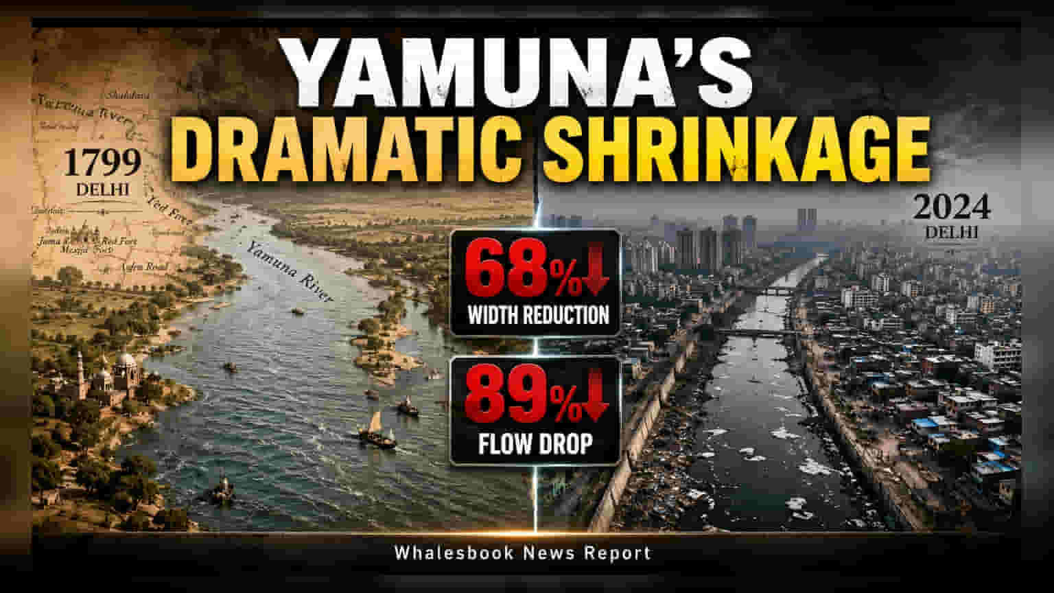 Yamuna River Shrinks 68% In Delhi Over Two Centuries