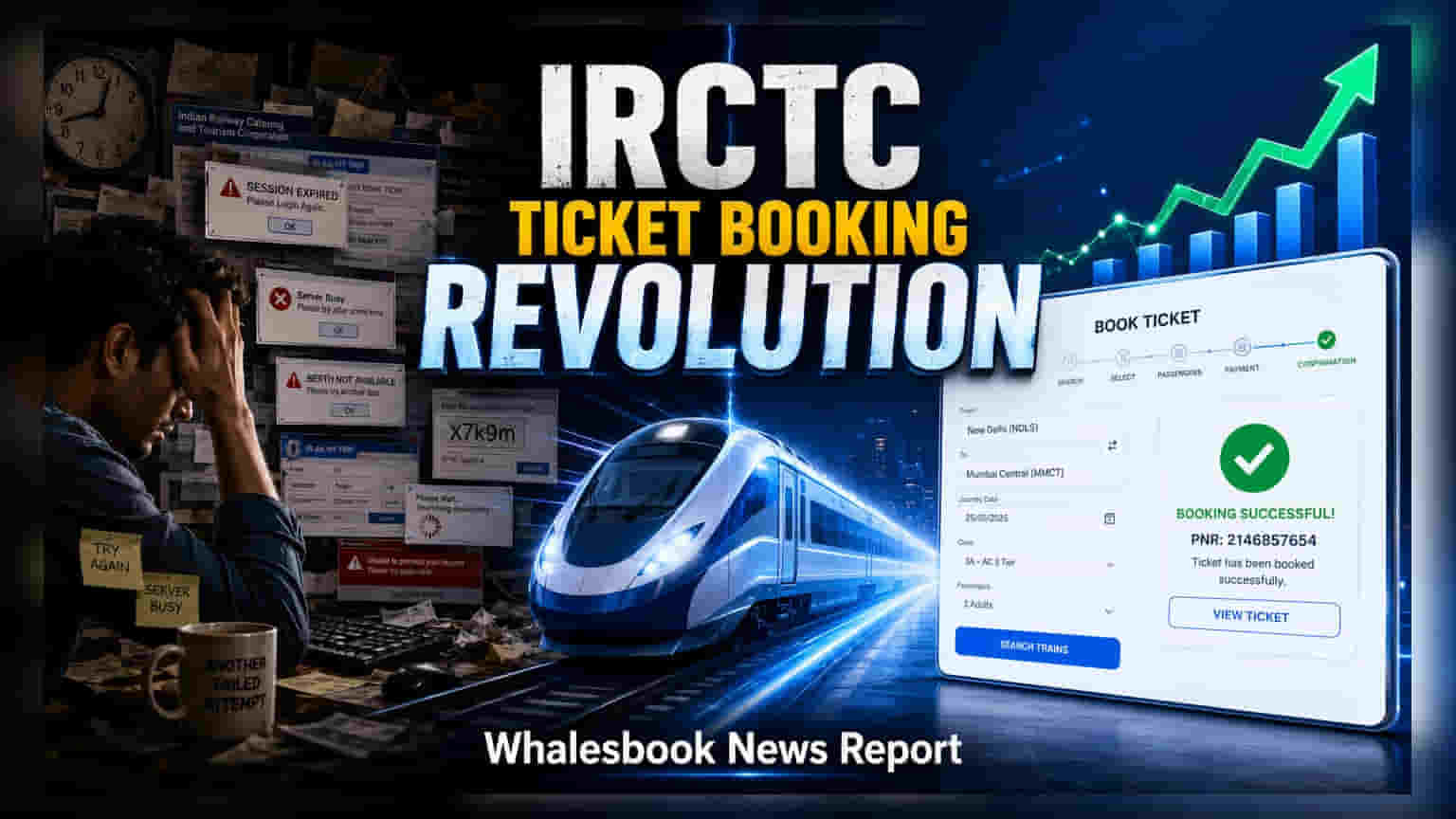 IRCTC की नई वेबसाइट: टिकट बुकिंग हुई आसान, अब कैप्चा (Captcha) और फालतू चीजों से मिलेगा छुटकारा!