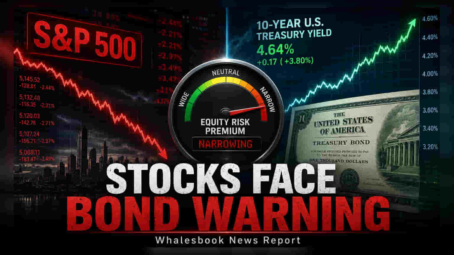 Bond Yields Signal US Stock Overvaluation As Risk Premium Shrinks