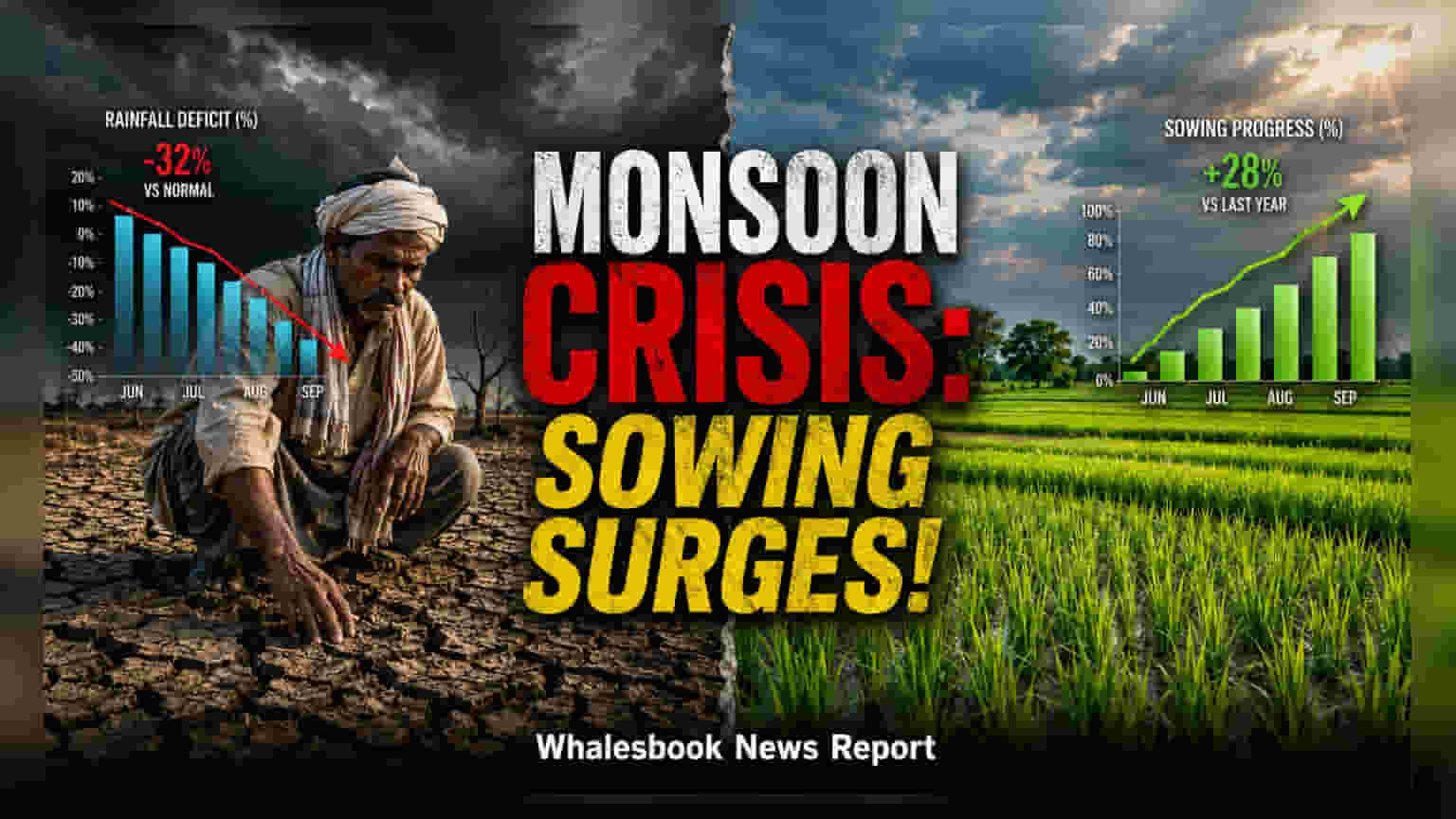 Kharif Sowing Update: 24% बारिश की कमी के बावजूद बुवाई 658 लाख हेक्टेयर पार!