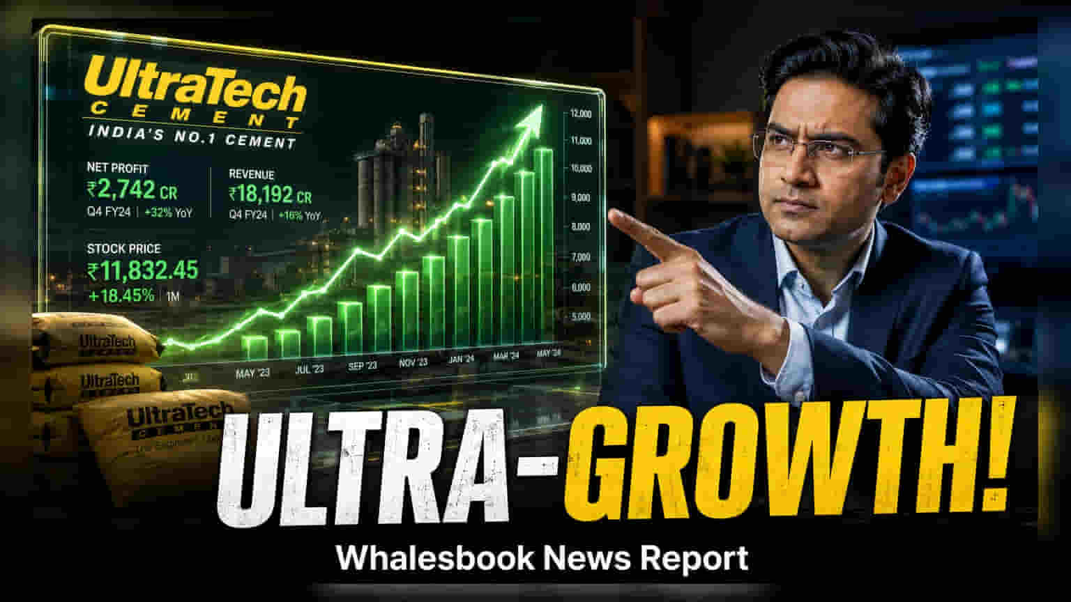 UltraTech Cement Share Price: ક્વોર્ટર 1 માં જબરદસ્ત કમાણી! કંપનીના નફામાં **16.8%** નો ઉછાળો, શેર ₹2,599 કરોડને પાર