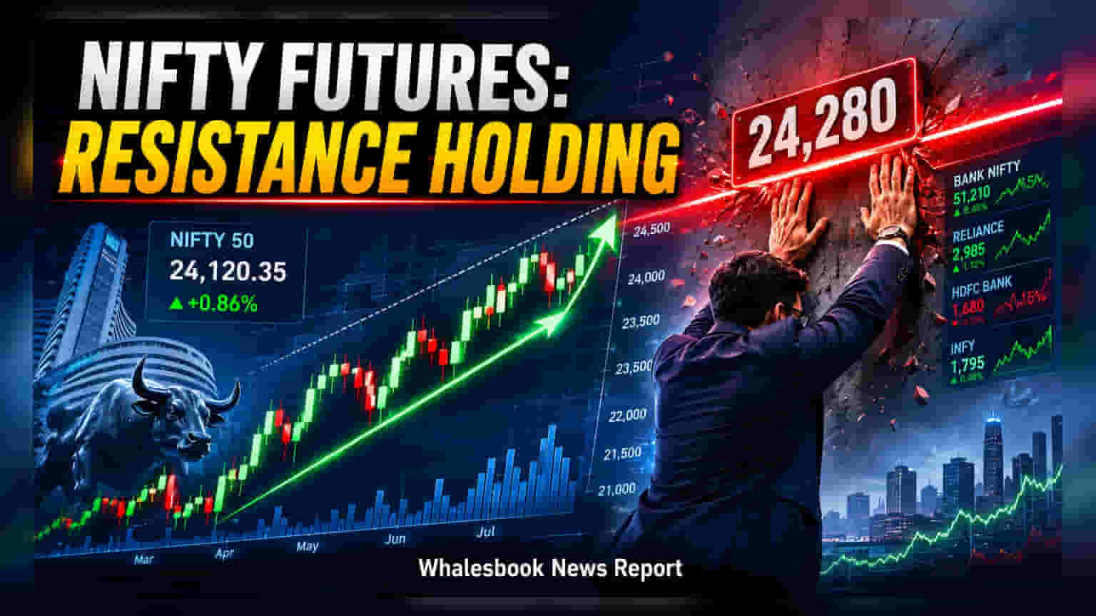 Nifty 50 Futures Trade Flat: Key Resistance at 24,280