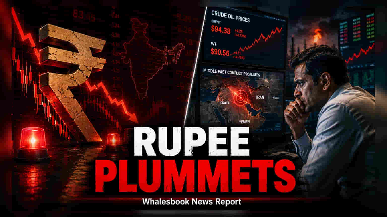Indian Rupee Falls to 96.42 Against Dollar Amid Oil Price Jitters