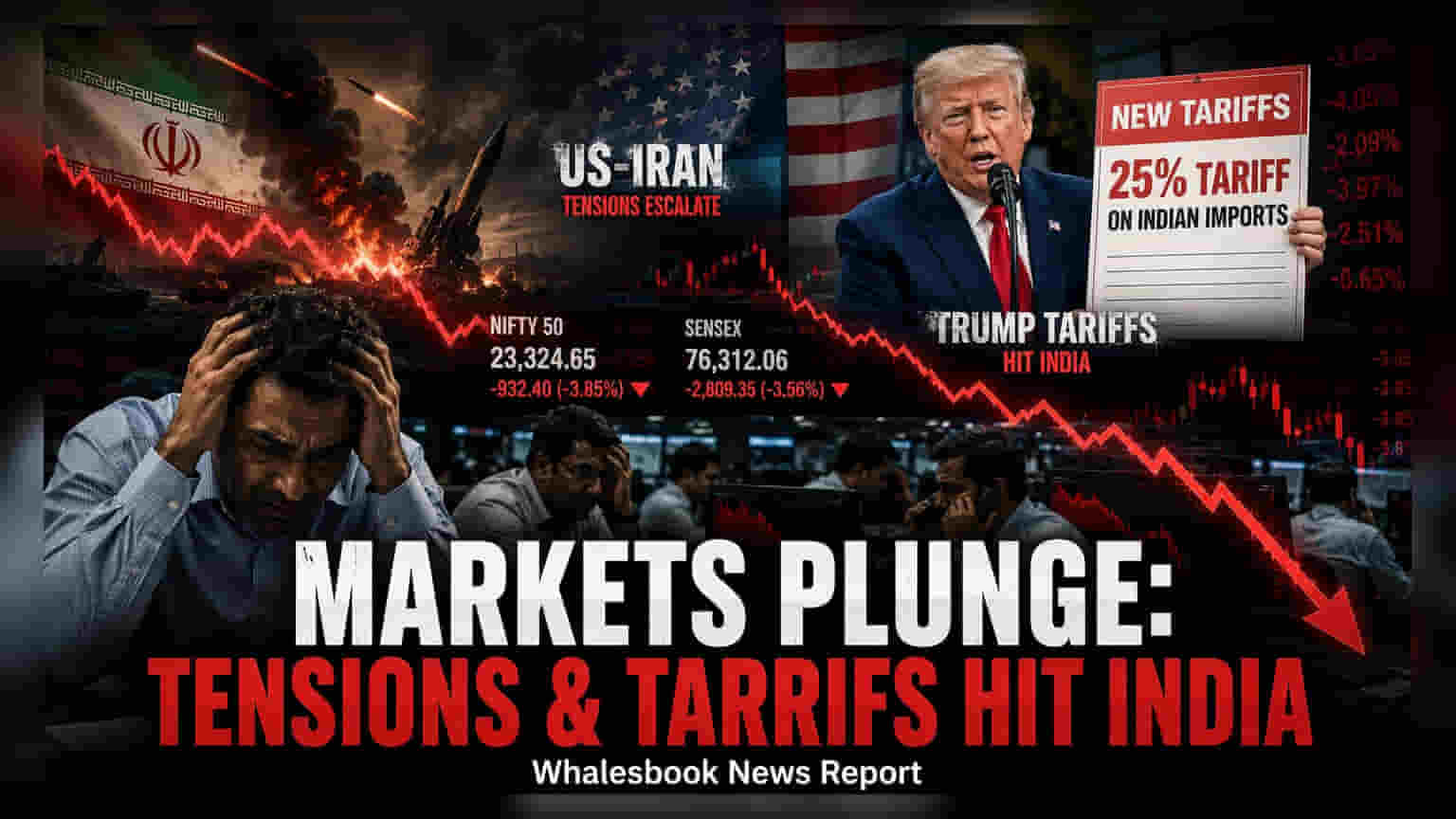 Sensex, Nifty Slide Over 1% Amid US-Iran Tensions, Tariff Fears