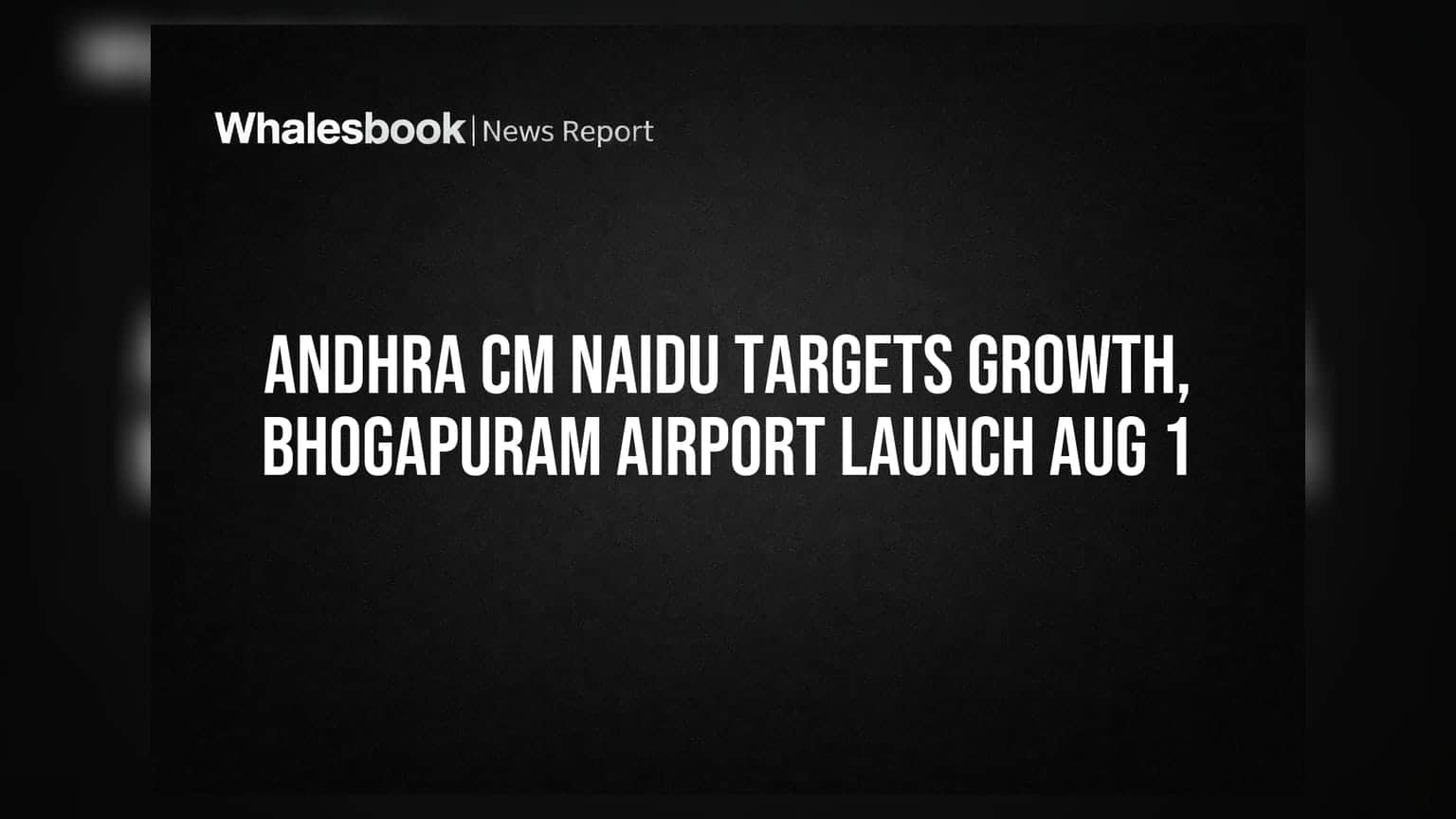 Andhra CM Naidu Targets Growth, Bhogapuram Airport Launch Aug 1