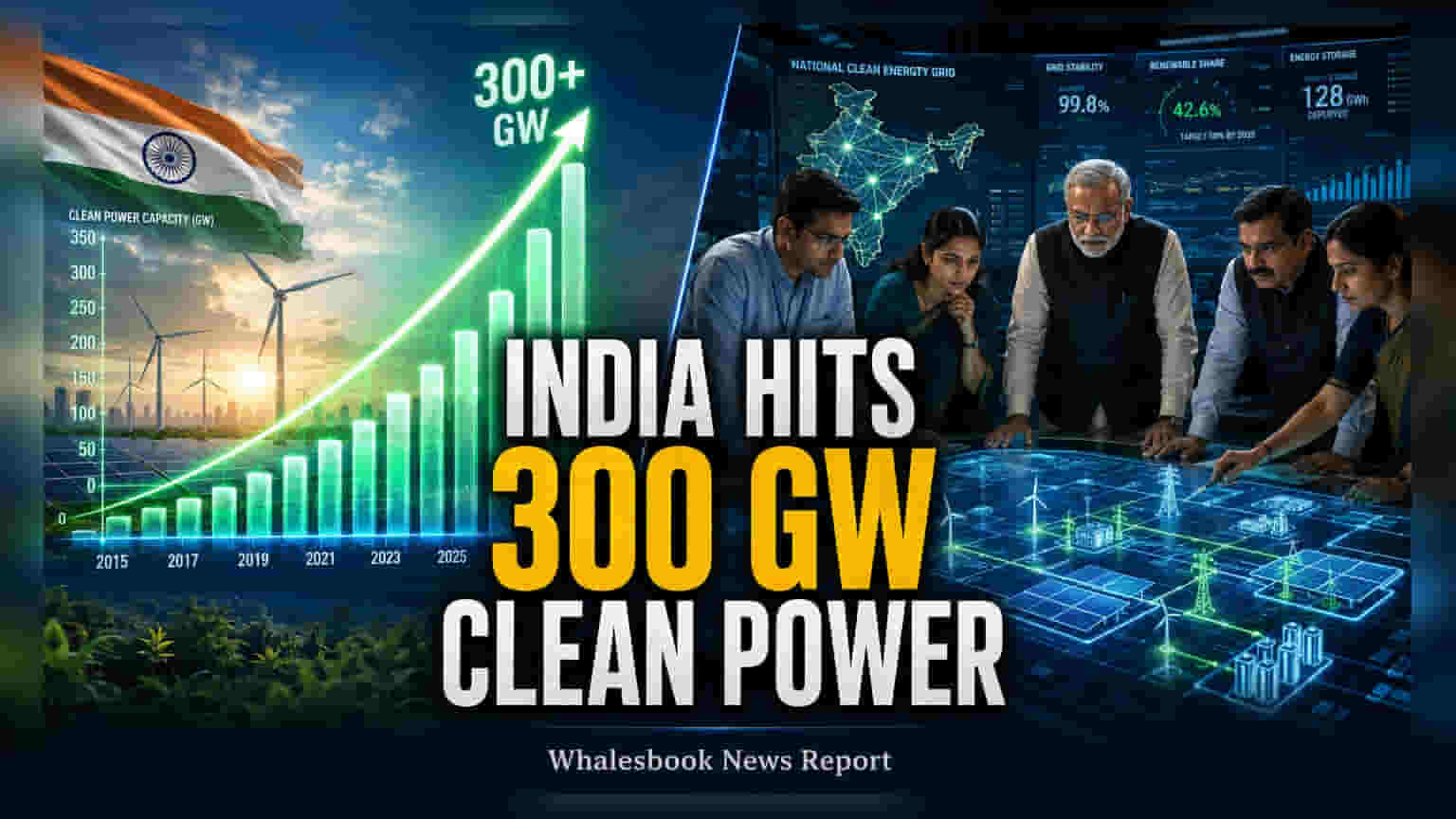 भारताची स्वच्छ ऊर्जेत मोठी झेप! 297 GW वीज निर्मिती, 2030 पर्यंत 500 GW चे लक्ष्य