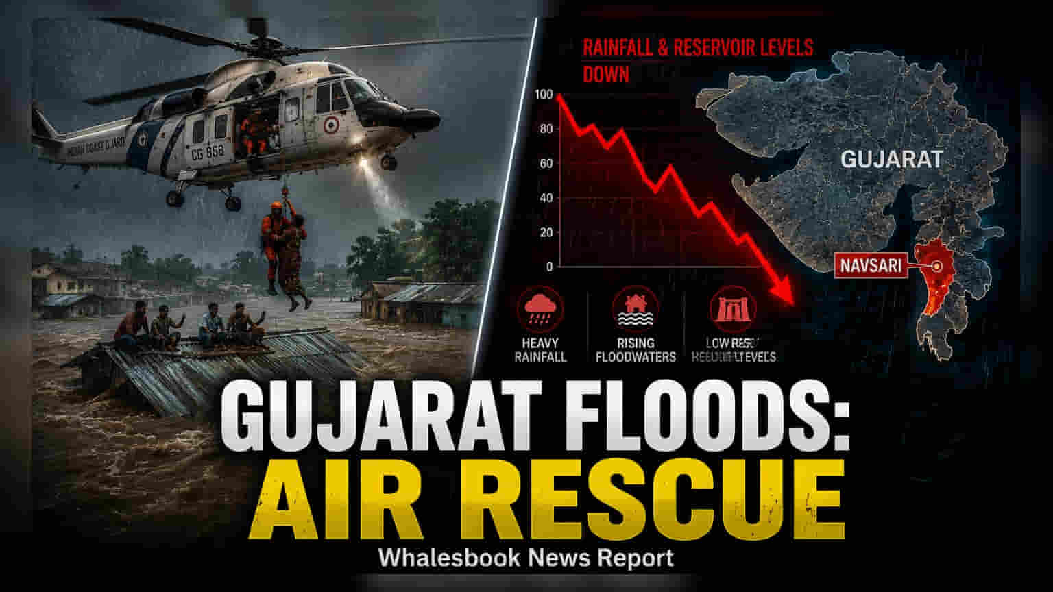 Gujarat Floods Disrupt Shrimp Farming in Navsari; Rescue Ops On