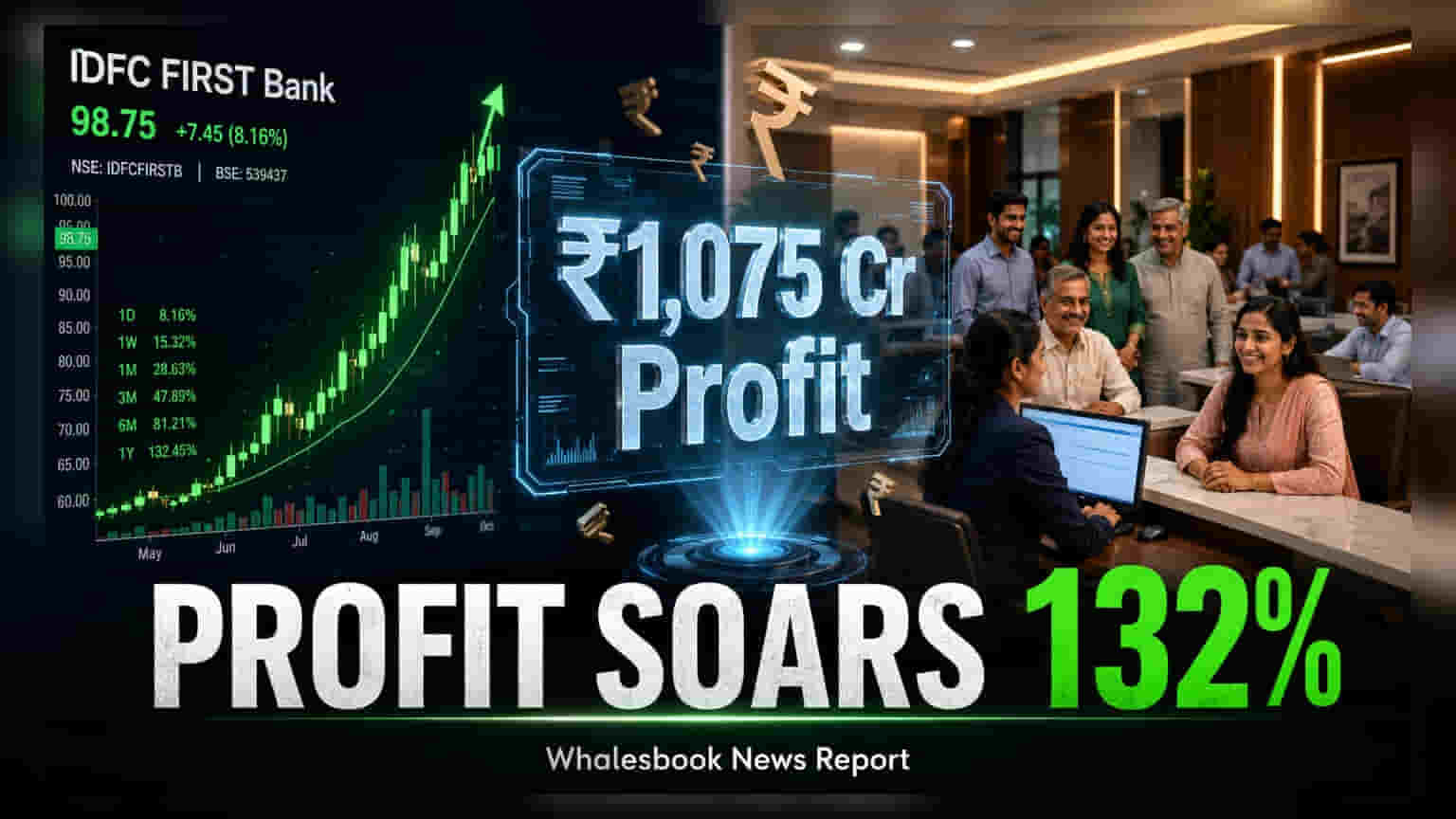 IDFC FIRST Bank: Q1 ਵਿੱਚ ਮੁਨਾਫੇ 'ਚ **132%** ਦਾ ਵੱਡਾ ਉਛਾਲ, ਹੁਣ ਤੱਕ ਦਾ ਸਭ ਤੋਂ ਵੱਡਾ Q1 ਪ੍ਰੋਫਿਟ