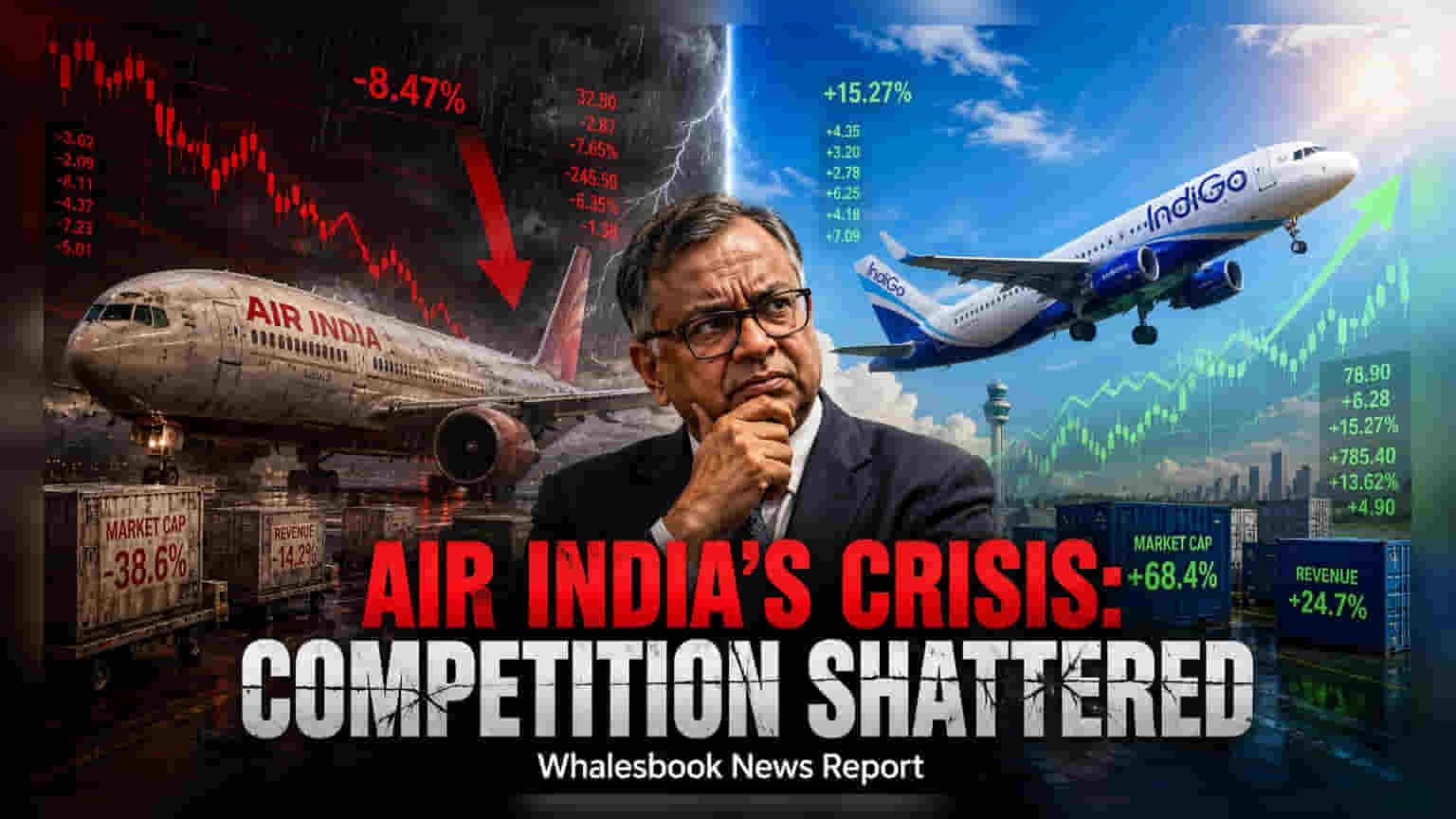 Air India Share Price: IndiGo સામે Air India ની મોટી ઘટ, માર્કેટ શેર હવે માત્ર 23.9%