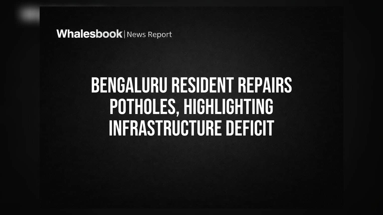 Bengaluru Resident Repairs Potholes, Highlighting Infrastructure Deficit